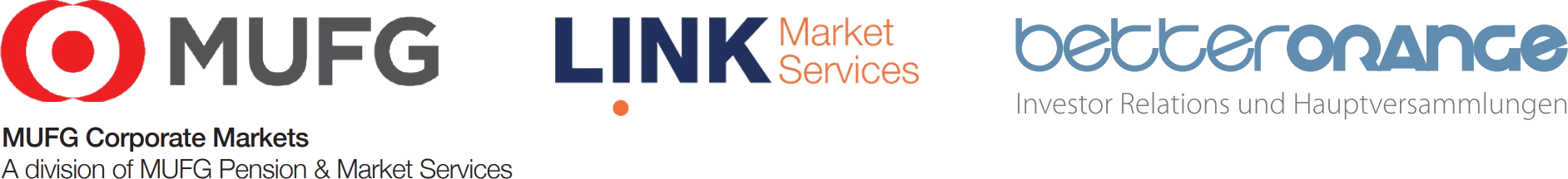 Logo von MUFG, Link Group und Better Orange